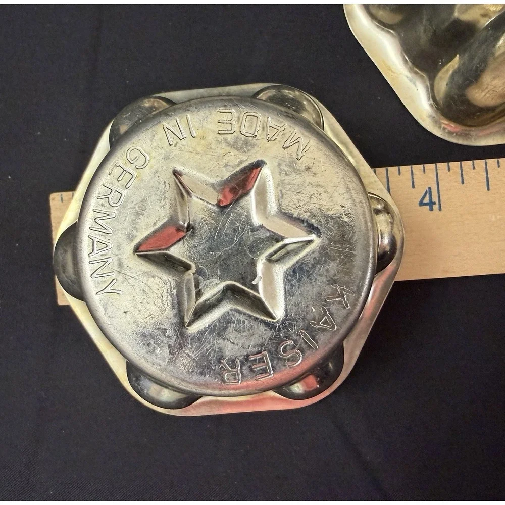 Vintage Set Of 8 Kaiser‎ Baking Molds Jello Tarts Pastries Star Motif Germany